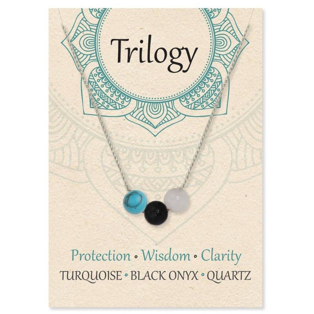 Enlightening Trilogy Stone Bead Necklace